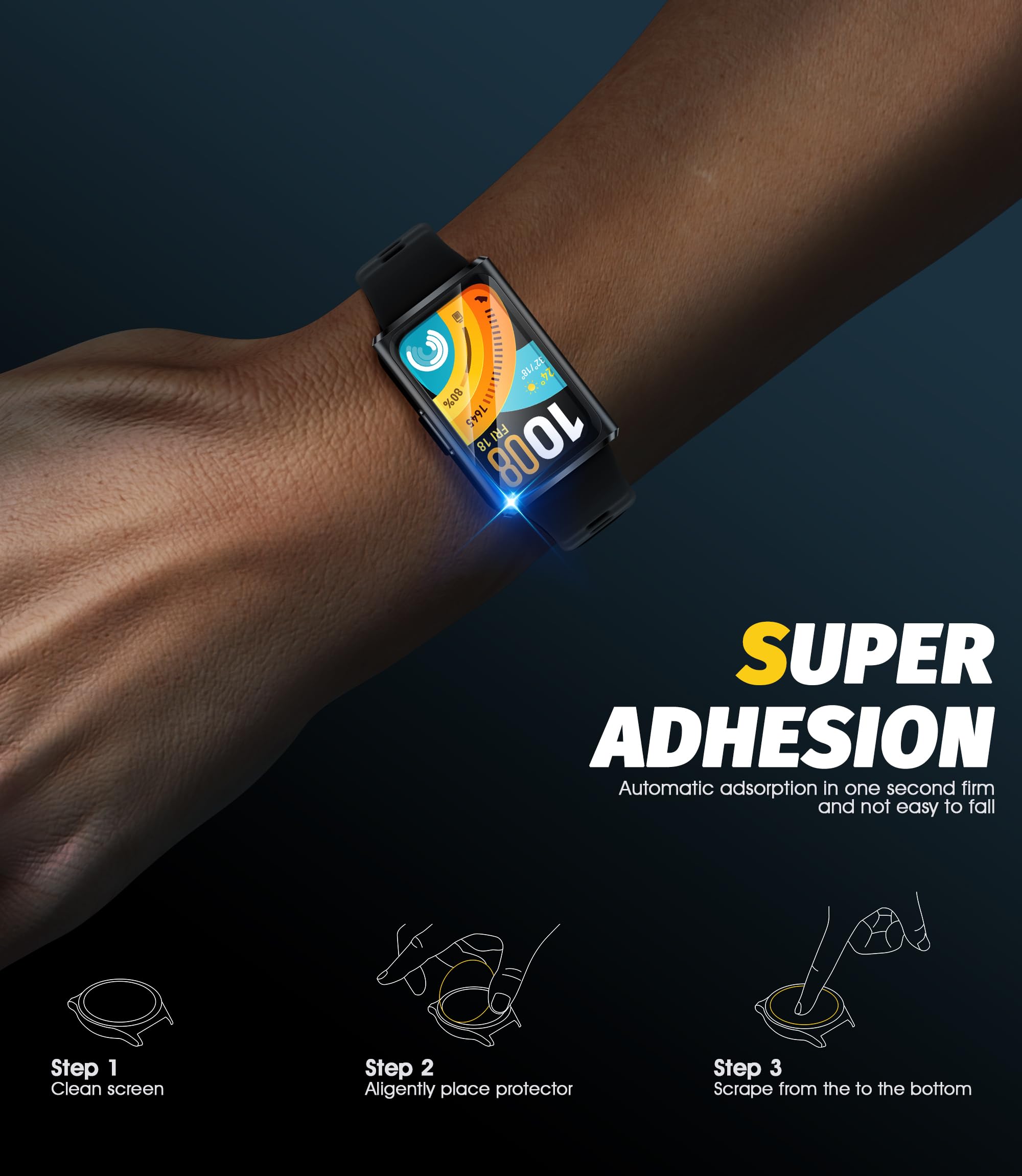 NEWZEROL 4-częściowa osłona ekranu kompatybilna z Huawei Band 11 Pro, [pełne pokrycie] PMMA i PC (bez szkła hartowanego) ultracienki ochraniacz ekranu, odporny na zarysowania o wysokiej rozdzielczości