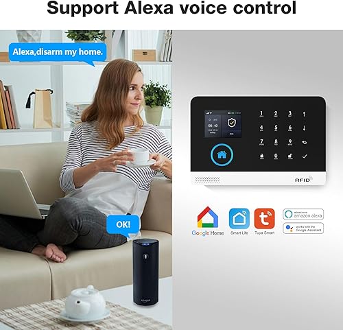 Miniatura 4 de PGST Alarma inteligente WiFi+GSM 4G para el hogar, sistema de alarma de seguridad inalámbrica para el hogar, sensor de puerta y ventana, sensores de