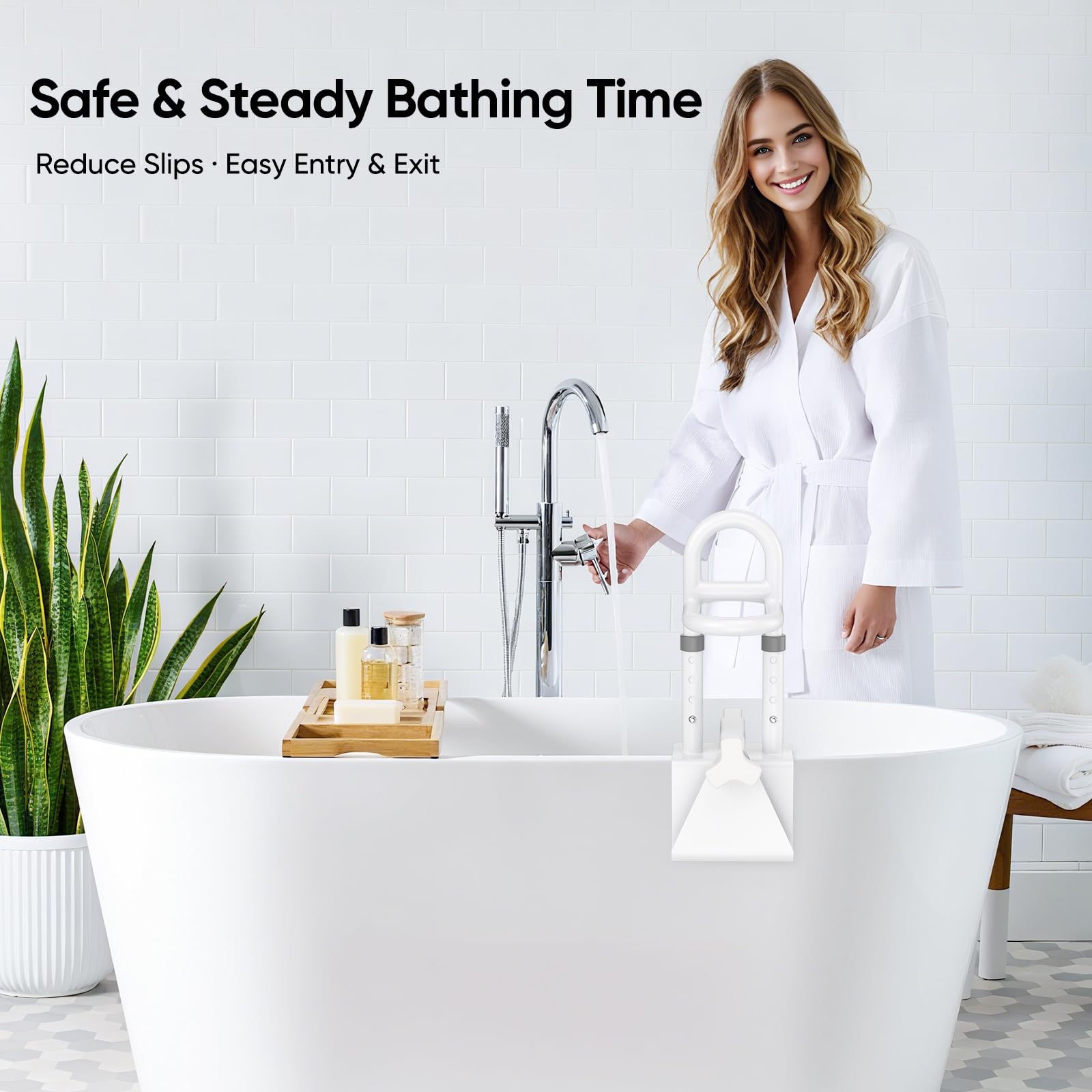 Badewannen Einstiegshilfe für Senioren,Safety Rail Dreifach,Griff Einstellbar Einstiegshilfe Badewanne Verstellbar 7.5-16.5 cm,Badewannengriff ohne Bohren, für Senioren, Schwangere, Kinder