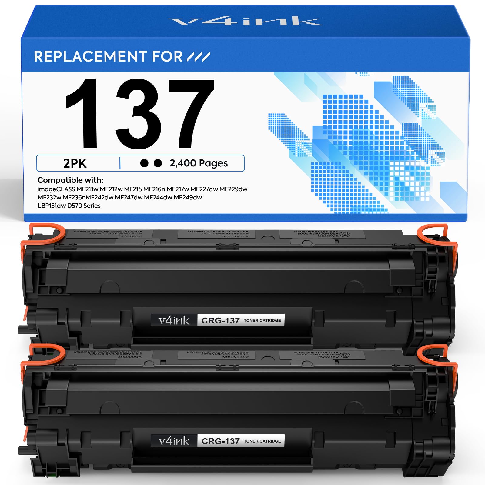 Photo 1 of v4ink CRG-137 Black Toner Cartridge (2-Pack)