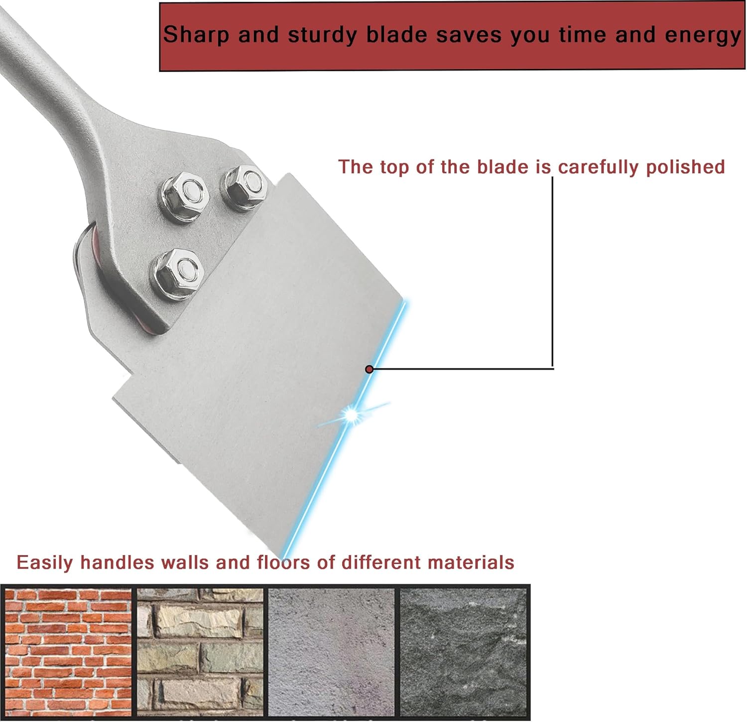 SDS Plus Floor Scraper 5 in. x 10 in. Wide Tile Flooring Adhesives Remover, Thinset Removal Tool Chisel Bit with Spare Blades for Rotary Hammer Drill