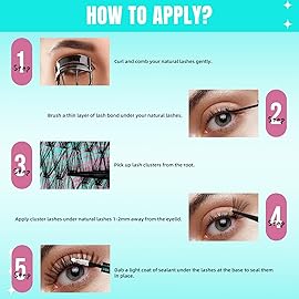 Lash Clusters Wispy 280PCS Eyelash Extension 30D Cluster Lashes Individual Lashes DIY Lash Extension Natural Look Cluster Eyelash Extensions Soft False Eyelashes at Home for Beginners(16mm)