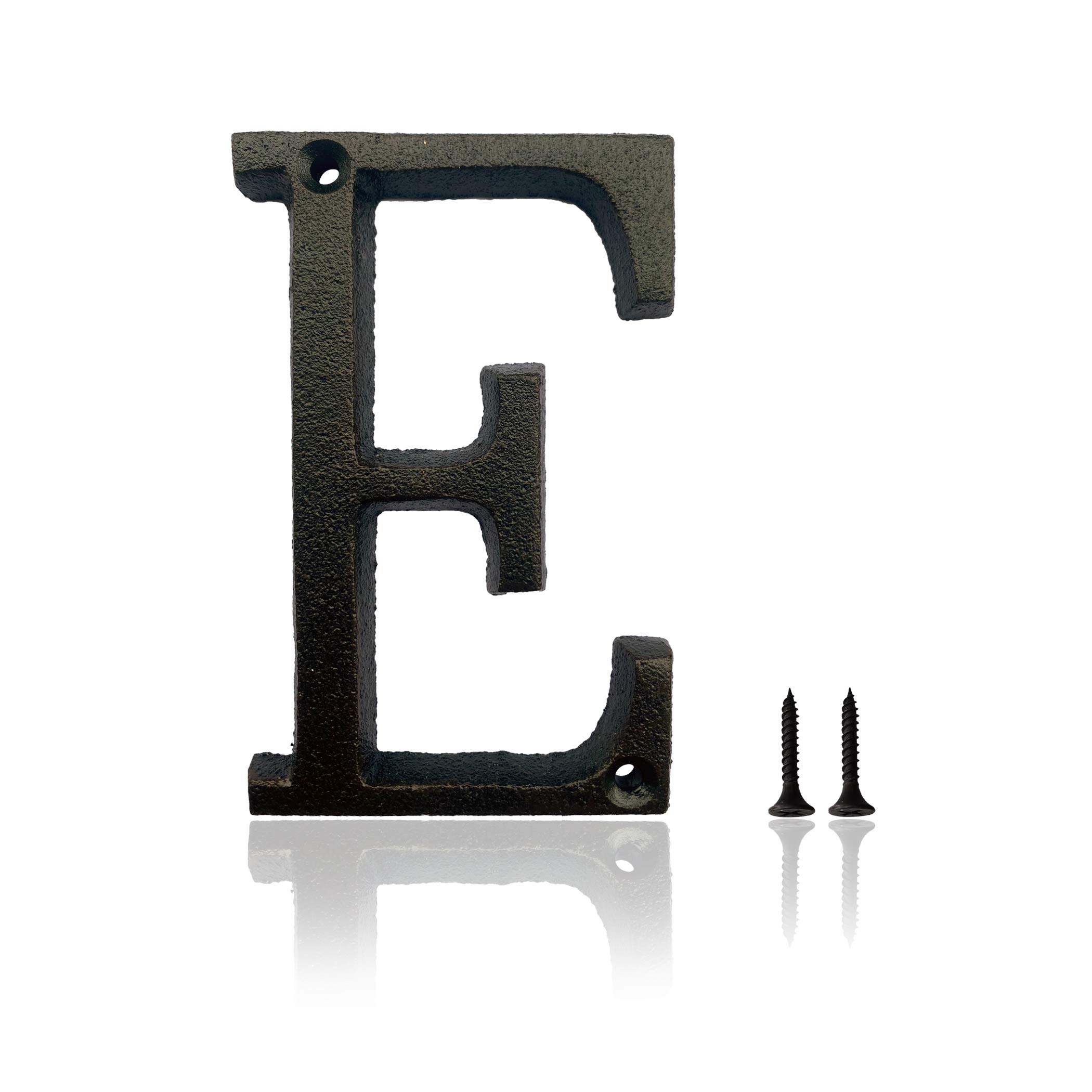 5 Inch House Numbers, Cast Iron House Numbers for Outside, Address Numbers for Houses, Farmhouse, Garage, Shop, Offices, Hotel, LETTER E