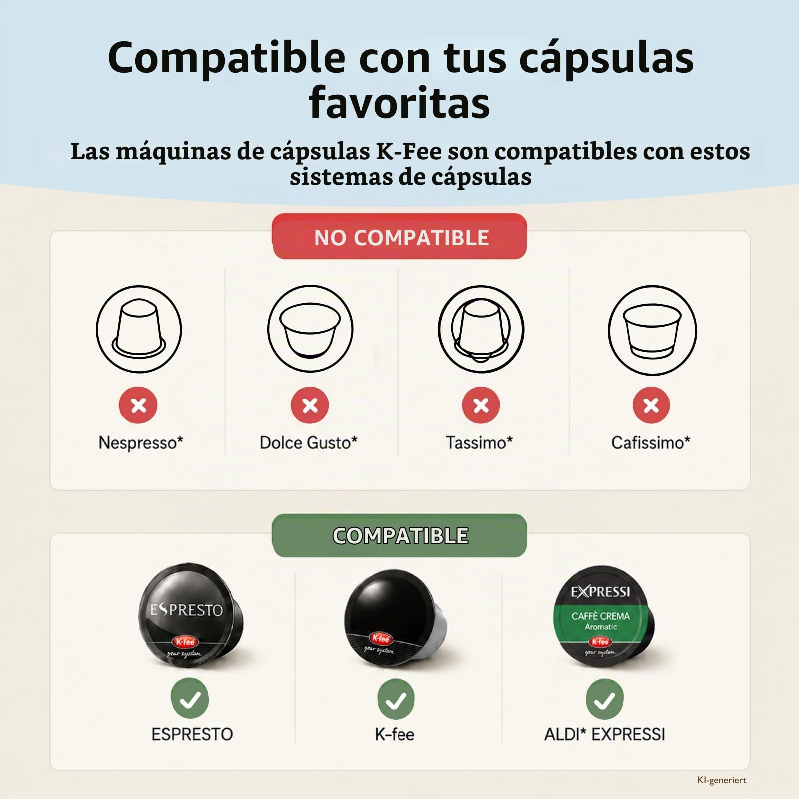 K-fee TWINS II Máquina de Cápsulas para Café, Té y Cacao | Cafetera para tazas grandes | Calentamiento rápido | Depósito de agua de 2,3 L | 19 Bar | Negro Cobre
