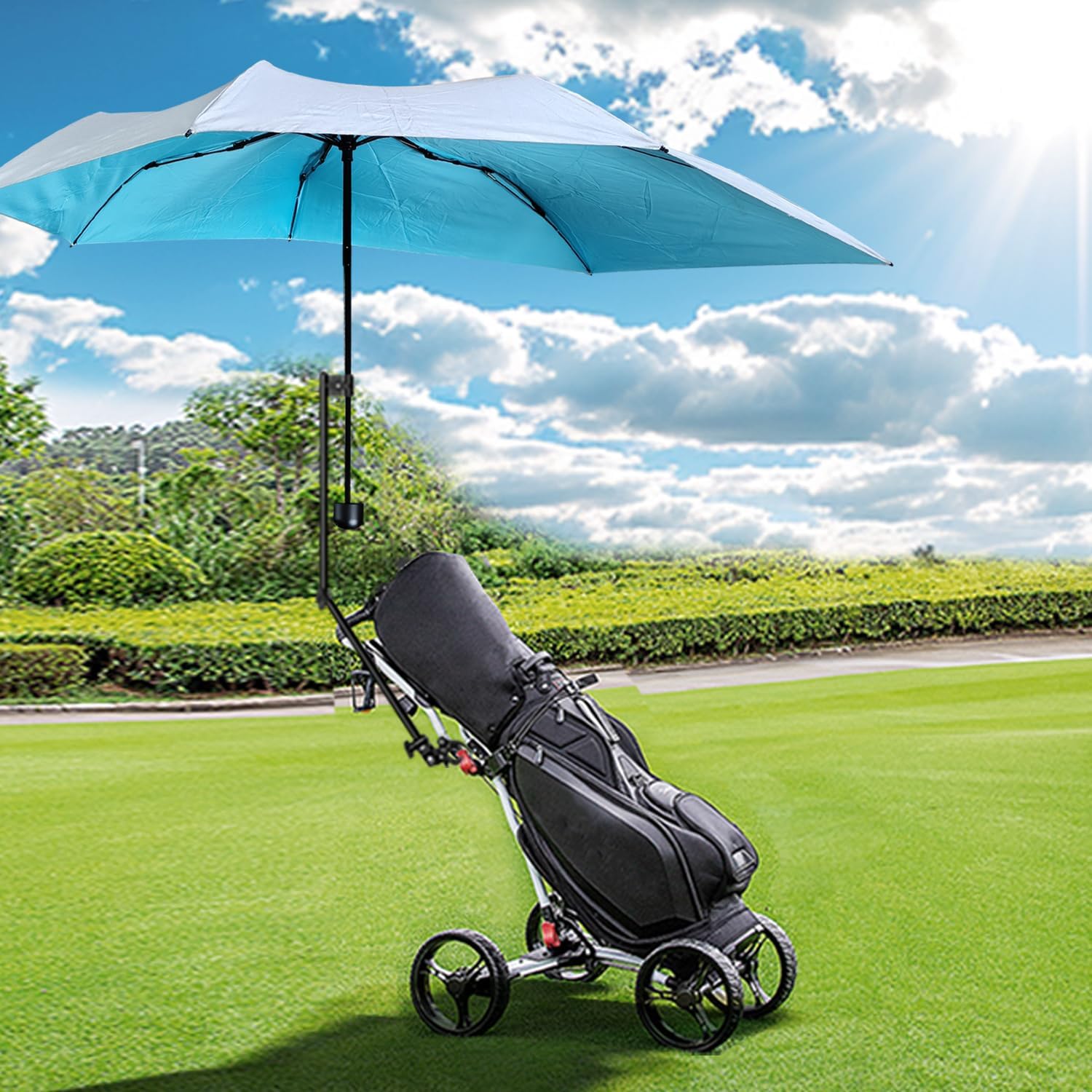 Upf 50+ Chair Umbrella With Clamp/Sun Shade - Portable Umbrella For Sports & Outdoors - Secure Clamp, 360-Degree Swivel Adjustable Position For Maximum Sun Protection - Image 6