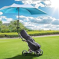 Vista 6 de Sombrilla para silla UPF 50+ con abrazadera/parasol – Paraguas portátil para deportes y exteriores – Abrazadera segura, posición giratoria ajustable