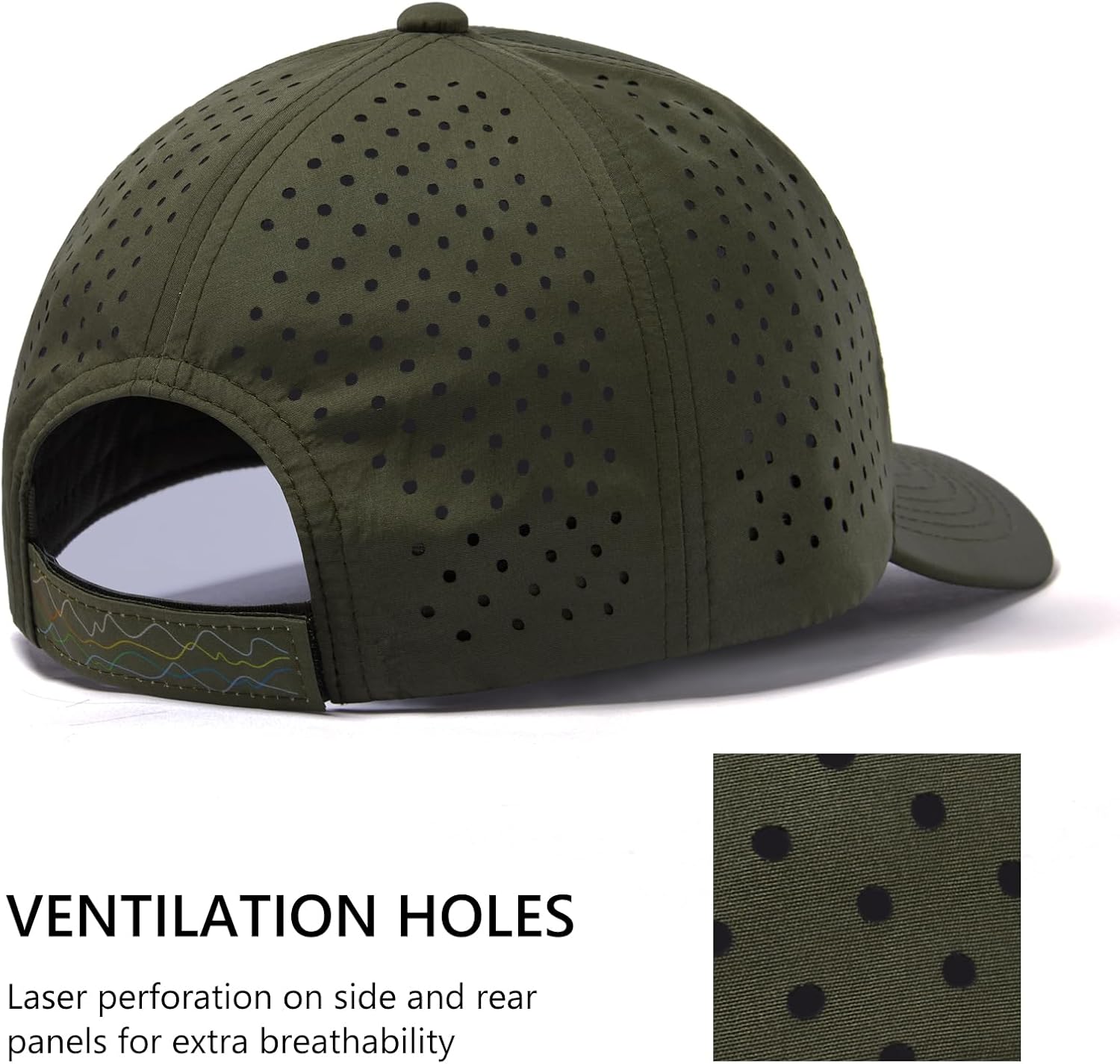 UPF 50+ Performance Water Resistant Baseball Cap Lightweight Breathable Hat Golf Running Boat Hiking for Men Women - Image 2