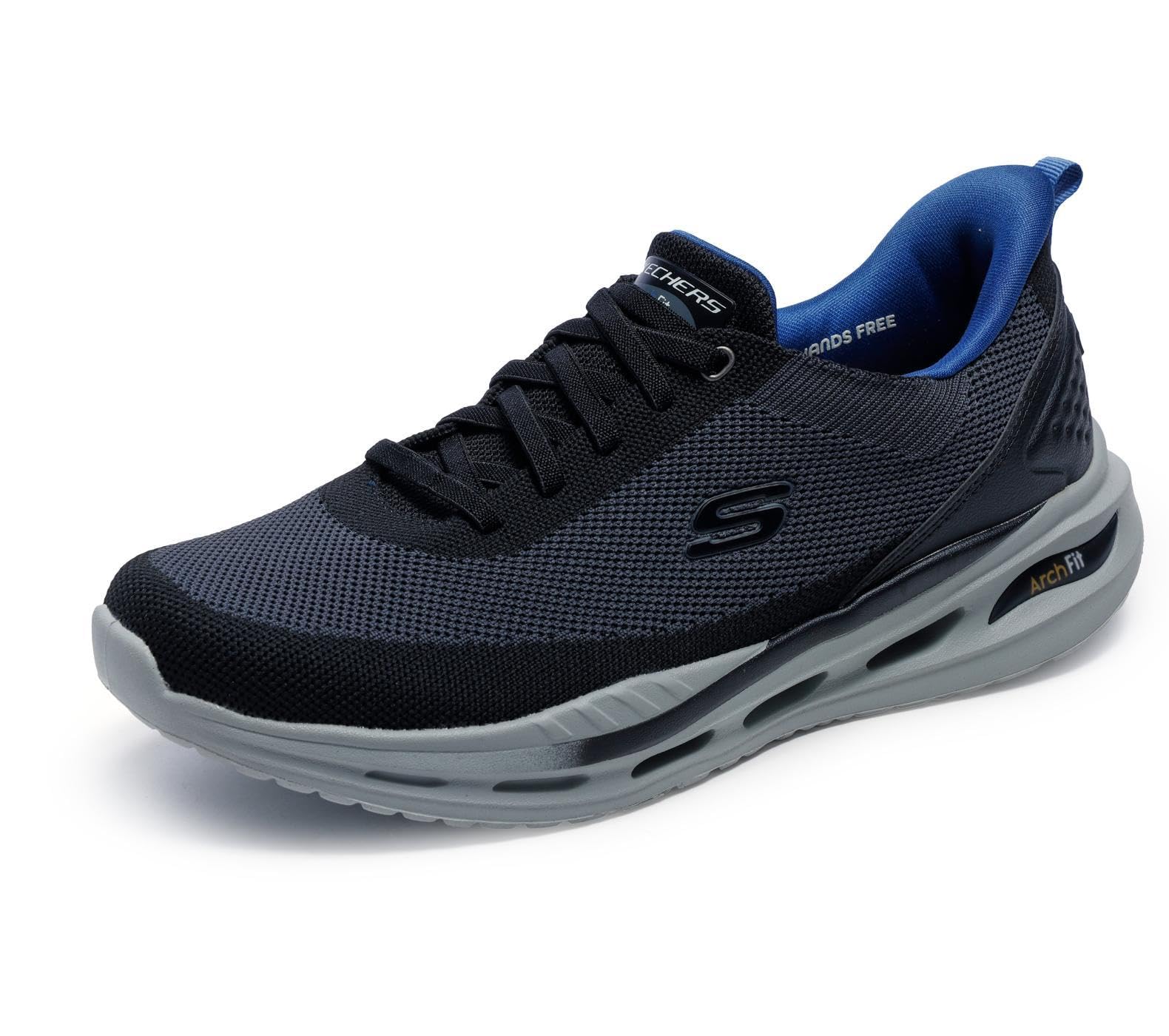 Skechers Men's Arch Fit Orvan Kincade Slip-in Trainers, Black Knit/Synthetic, 10.5 UK