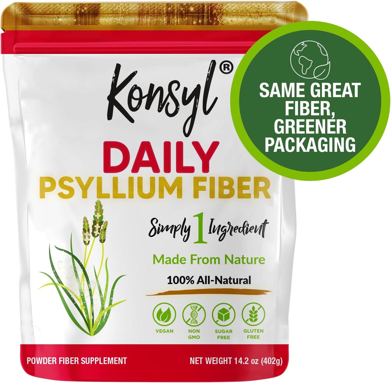 Konsyl Original Formula Psyllium Fiber 14.2 oz (402g)- Packaging May Vary - Pack of 2