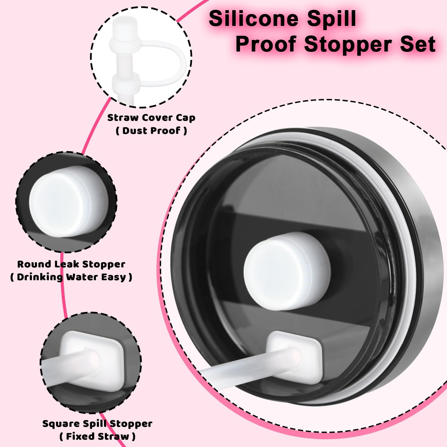 15 Pack 40 Oz Tumbler with Handle and Straw Bulk, 40 Oz Tumbler Stainless Steel Vacuum Insulation Keep Hot and Cold, 40 Oz Travel Coffee Mug with Silicone Spill Proof Stopper Set, Individually Boxed - Image 7