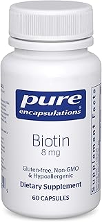 Pure Encapsulations Biotin 8 mg - B Vitamin Supplement to Aid Stress Relief, Hair, Skin & Nail Strengthening, Metabolism, Carbohydrate Support & Nervous System* - with Premium Biotin - 60 Capsules