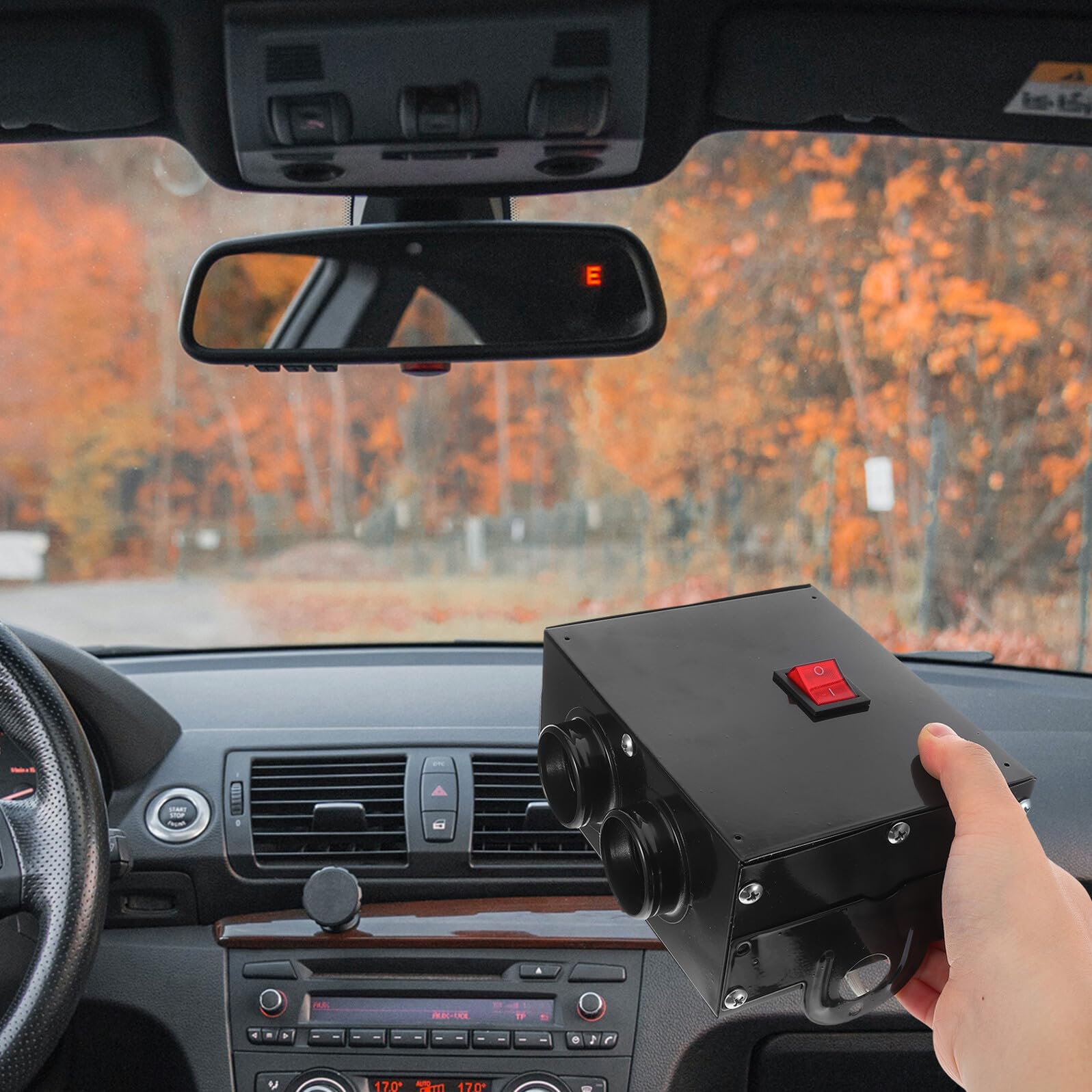 TOYANDONA 2loch Auto-heizlüfter und Entfeuchter für Pkw Windschutzscheiben-enteiser Tragbarer Heizluft-entfeuchter mit Überhitzungsschutz