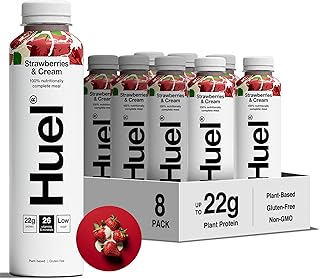 Huel Ready-to-drink Meal, Strawberries and Cream Protein Drink, 8 x 500ml Bottles, Protein Shakes, Pre-Portioned Meal, 20g of Protein per Bottle, Rich in Essential Vitamins, Meal Replacement Shake