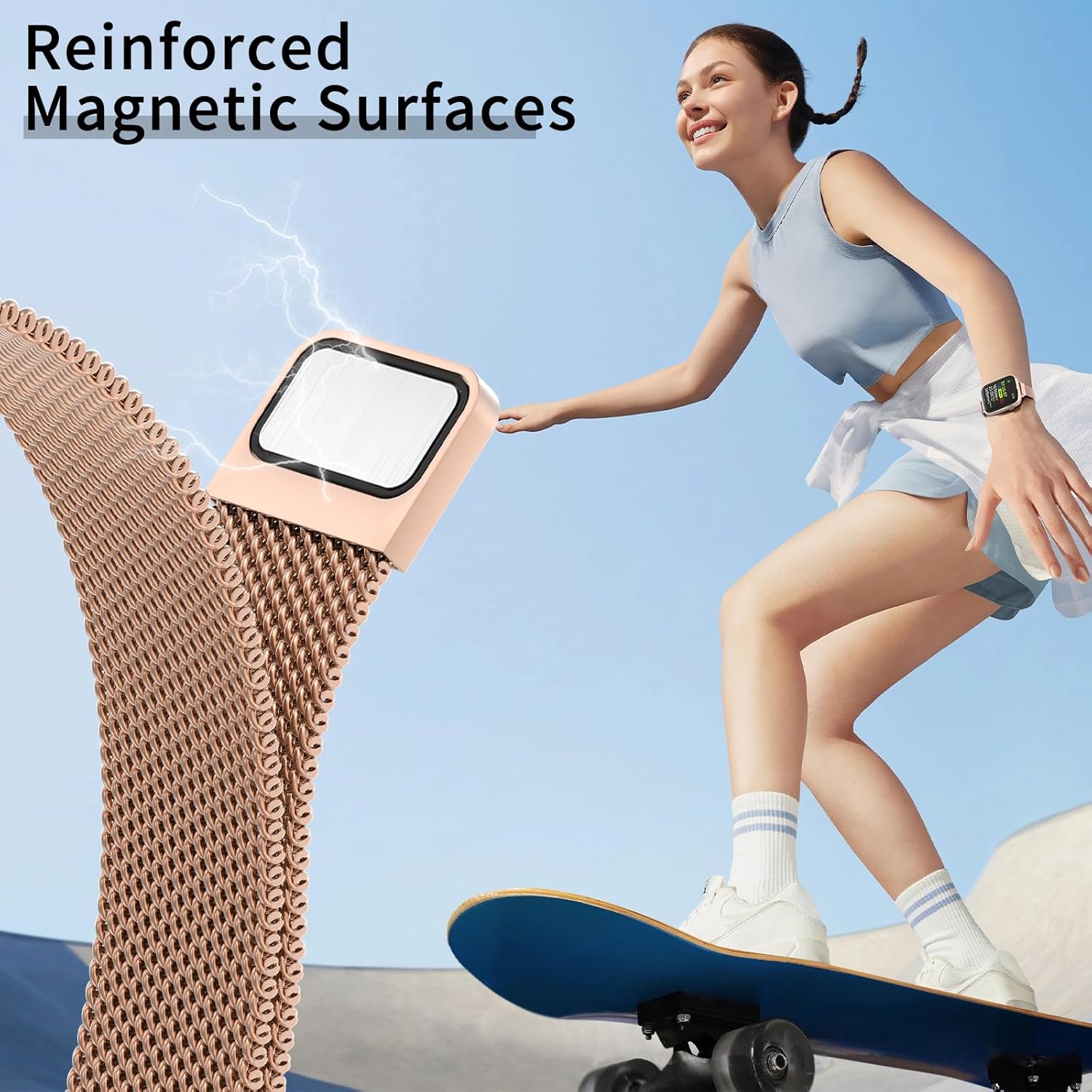 MARGE PLUS Slim Milanese Loop Compatible with Apple Watch Band for women 41mm 40mm 38mm 42mm 46mm 45mm 44mm, Stainless Steel Strap work on iWatch Series 11 10 9 8 7 6 5 4 3 & SE 3 2 1 - Image 5