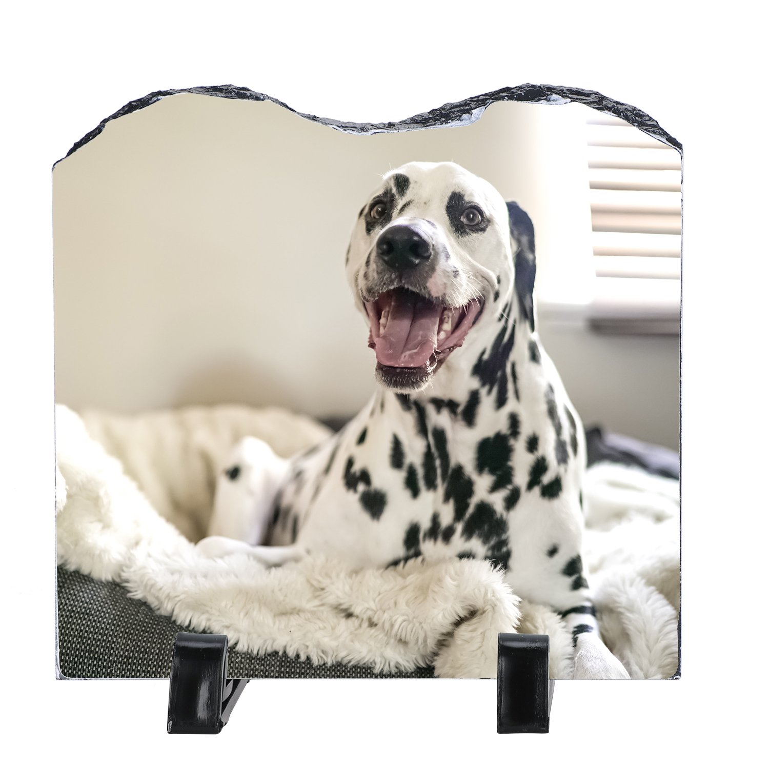 Stone Personalized Picture Frame Photo Rock Slate Plaque Dog Cat Photo Plate Custom Birthday Baby Birth Valentine's Day Dog Cat Photo Memorial Stone Flagstone Tabletop Home Office Decor