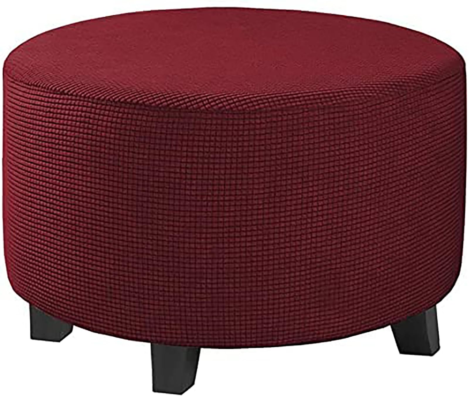 Lenurecg Round Ottoman Slipcover Ottoman Covers Footstool Protector Storage Stool Ottoman Covers Stretch with Elastic Bottom,M