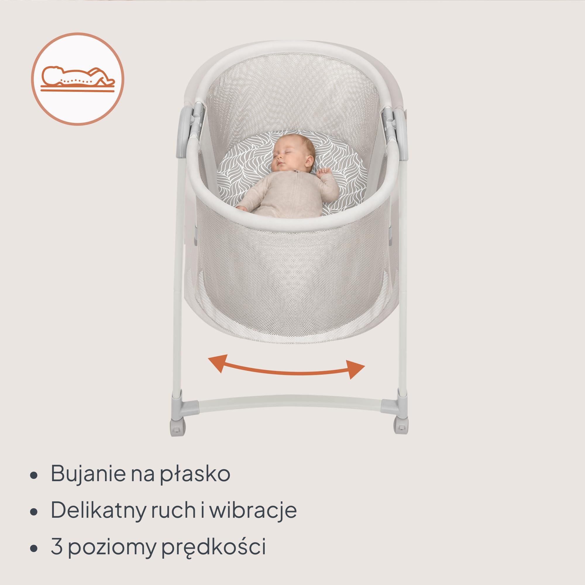 Lionelo Gaya Kołyska Elektryczna dla Niemowląt, Automatyczne Bujanie
