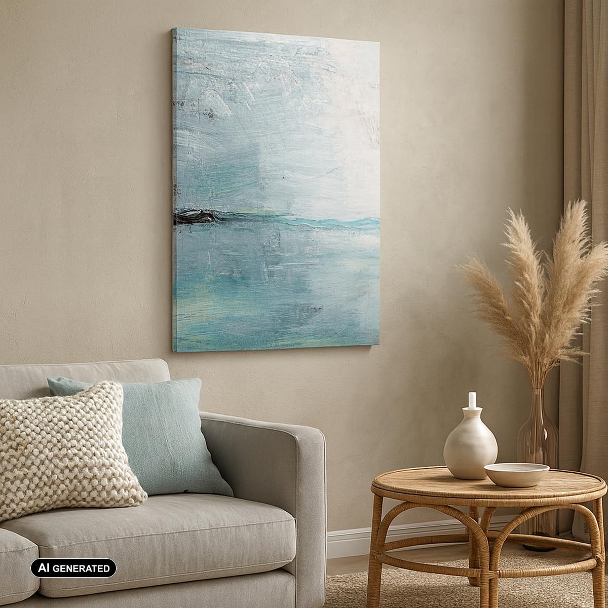 Cuadro sobre Lienzo 50x70 cm Moderno Vertical Abstracto Pastel - 3591 | Abstracción Moderno Cuadro Decorativo Arte mural Decoración del Hogar Salón Dormitorio Cocina sobre Lienzo Cuadros de Pared