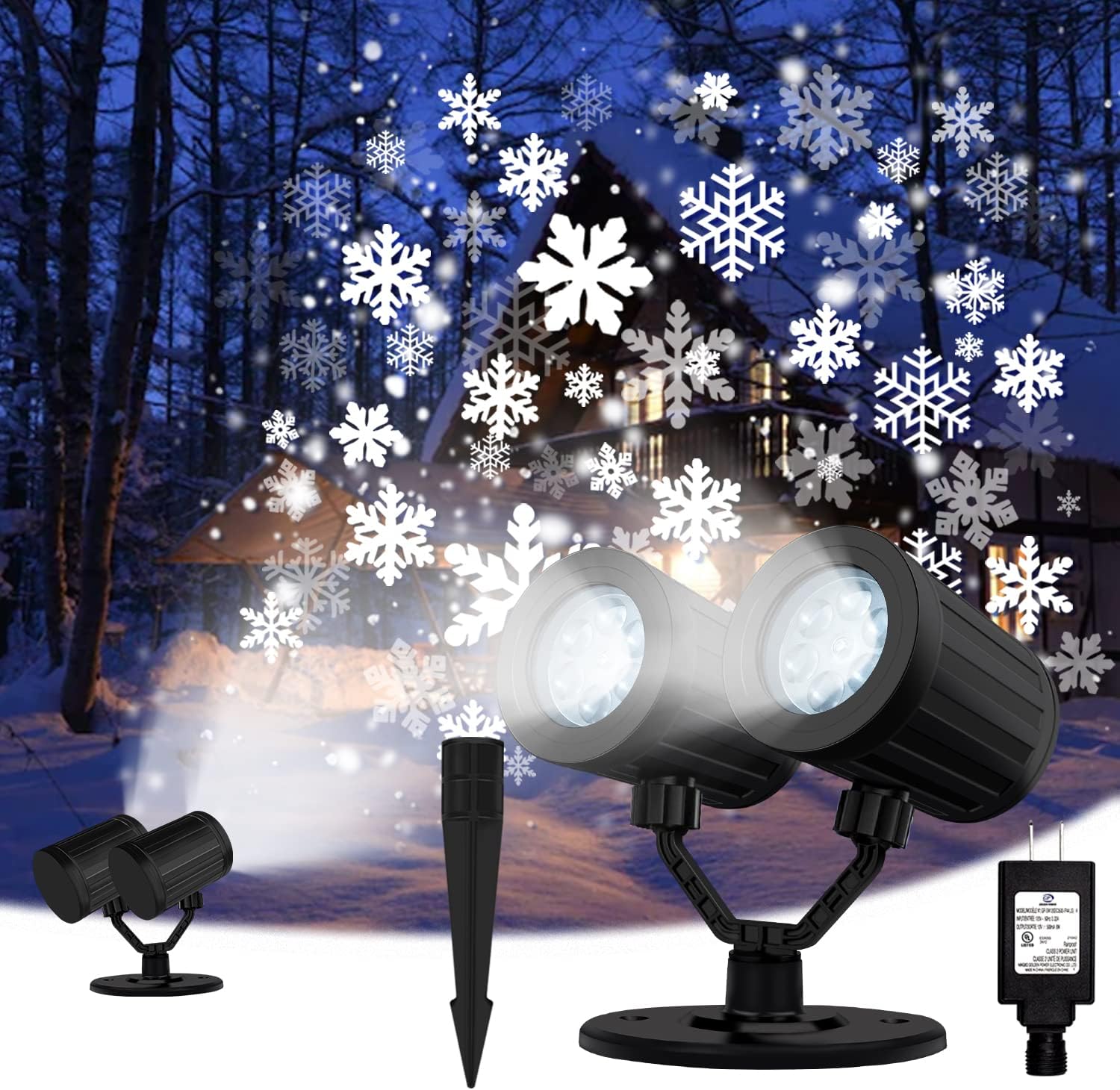 Christmas Projector Lights Outdoor, LED Snowflake Projector Christmas