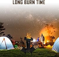 Vista 6 de FEBTECH - Estufa de cohete de camping - Cámara de combustible grande de doble cara - Estufa de camping autoalimentada - Parte superior extraíble