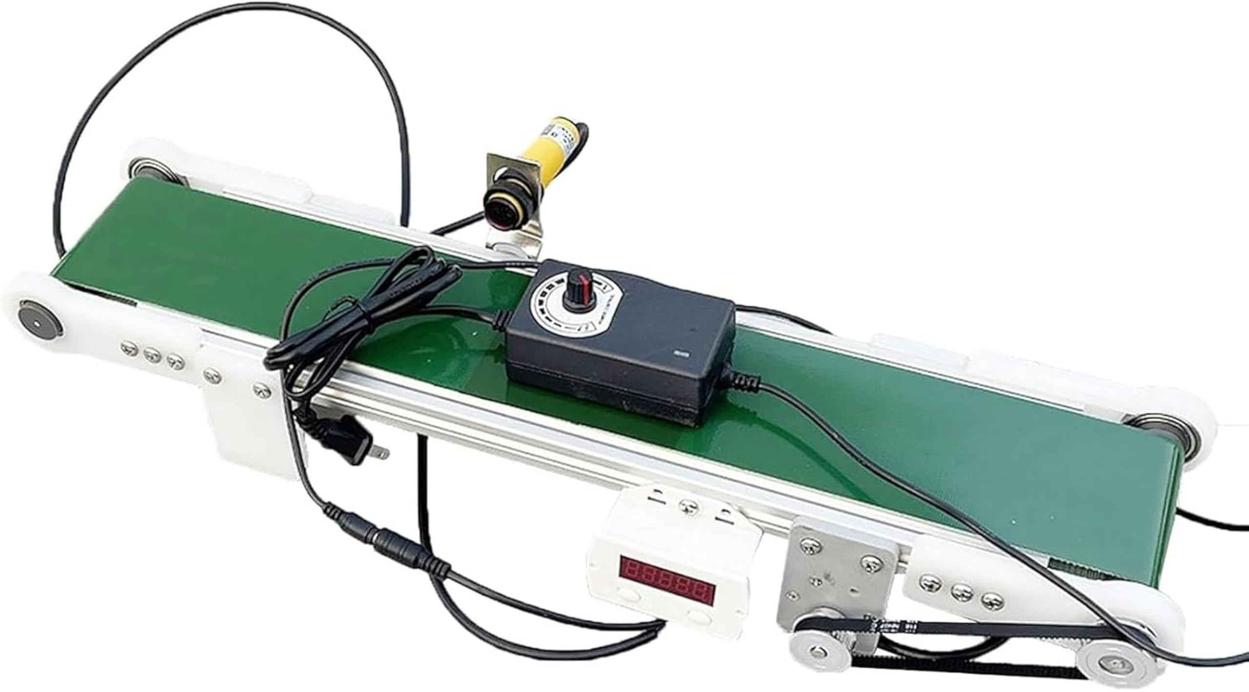 AYCDL Electric Desktop Conveyor Belt 10x70cm with Automatic Counter, Adjustable Speed 1.8-7.6cm/s, Ideal for Popular Science Experiments and Cargo Handling