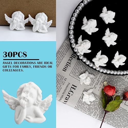 Miniatura 7 de 30 mini figuras de ángel para niños, estatua de resina en miniatura, accesorios adorables para manualidades, álbumes de recortes, funda de teléfono,