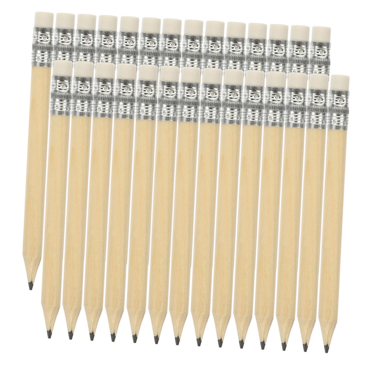 GALPADA Crayons De Golf Mini 10 Cm En Bois Naturel Avec Gomme, Crayons Courts Ronds Pré-taillés, Accessoires D’écriture Pour Golf, Activités De Plein Air Et Usage Scolaire