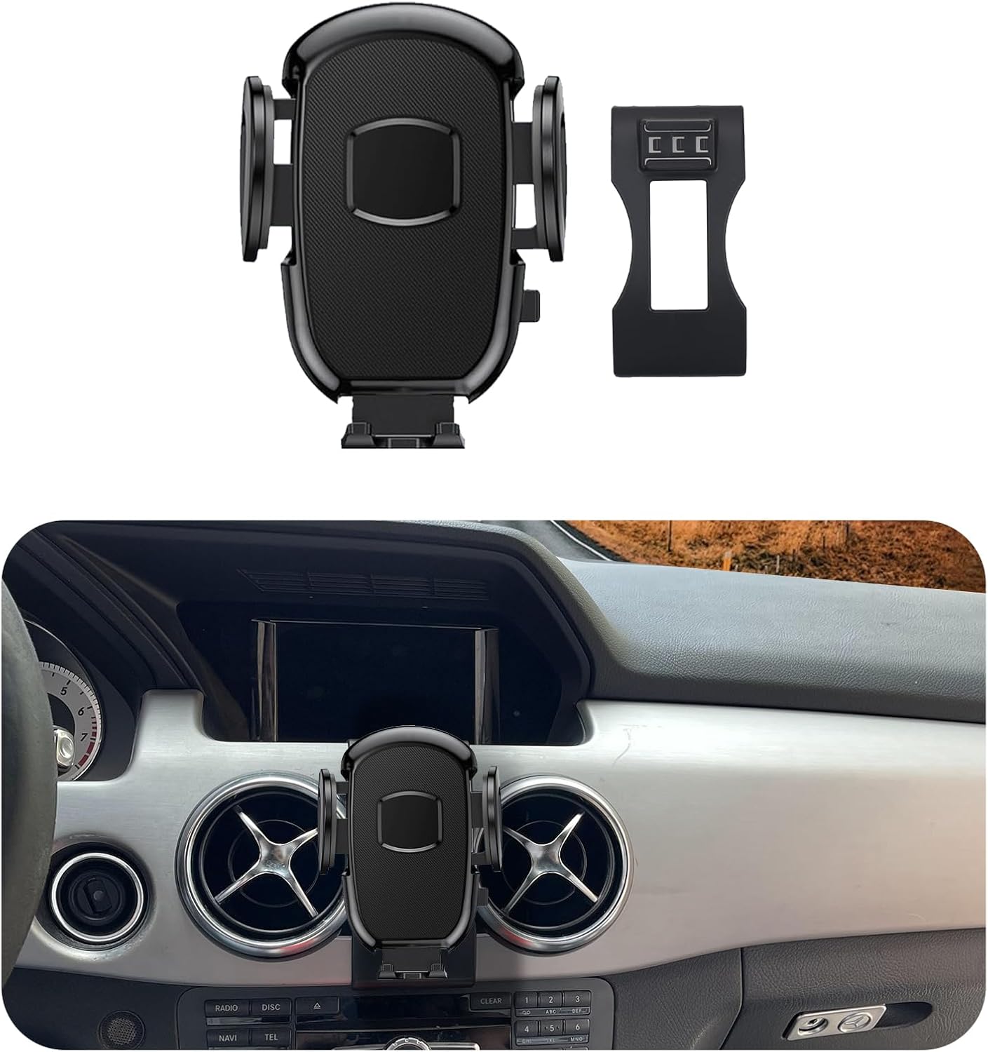 Car Phone Holder Fits for 10.25-inch Mercedes Benz GLB/CLA 2020-2025,GLA 2021-2025,EQB 2022-2024,Car Cell Phone Mount Snugly fit Dashboard,4.7-7 inch Phones,360 Degree Rotation,Easy to Install