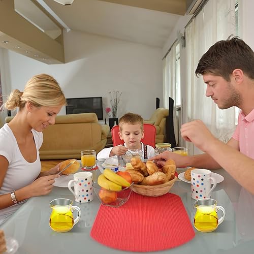 Miniatura 7 de Suclain 8 piezas de jarra de crema de vidrio, jarra de leche transparente, mini jarra de leche, jarra pequeña de vidrio, mini jarra de café, taza de