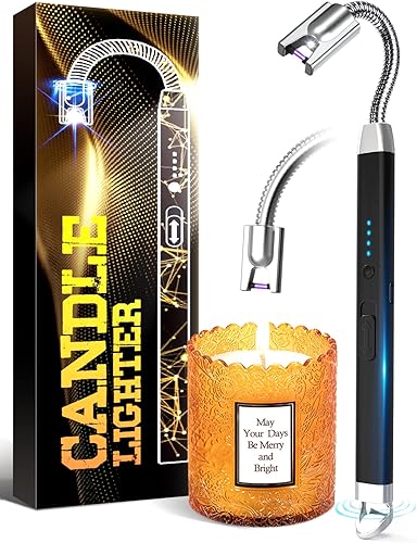 Regalos de Navidad para mujeres, encendedores de velas eléctricos, regalos mejorados para hombres, luz LED, encendedor de arco, recargable, sin