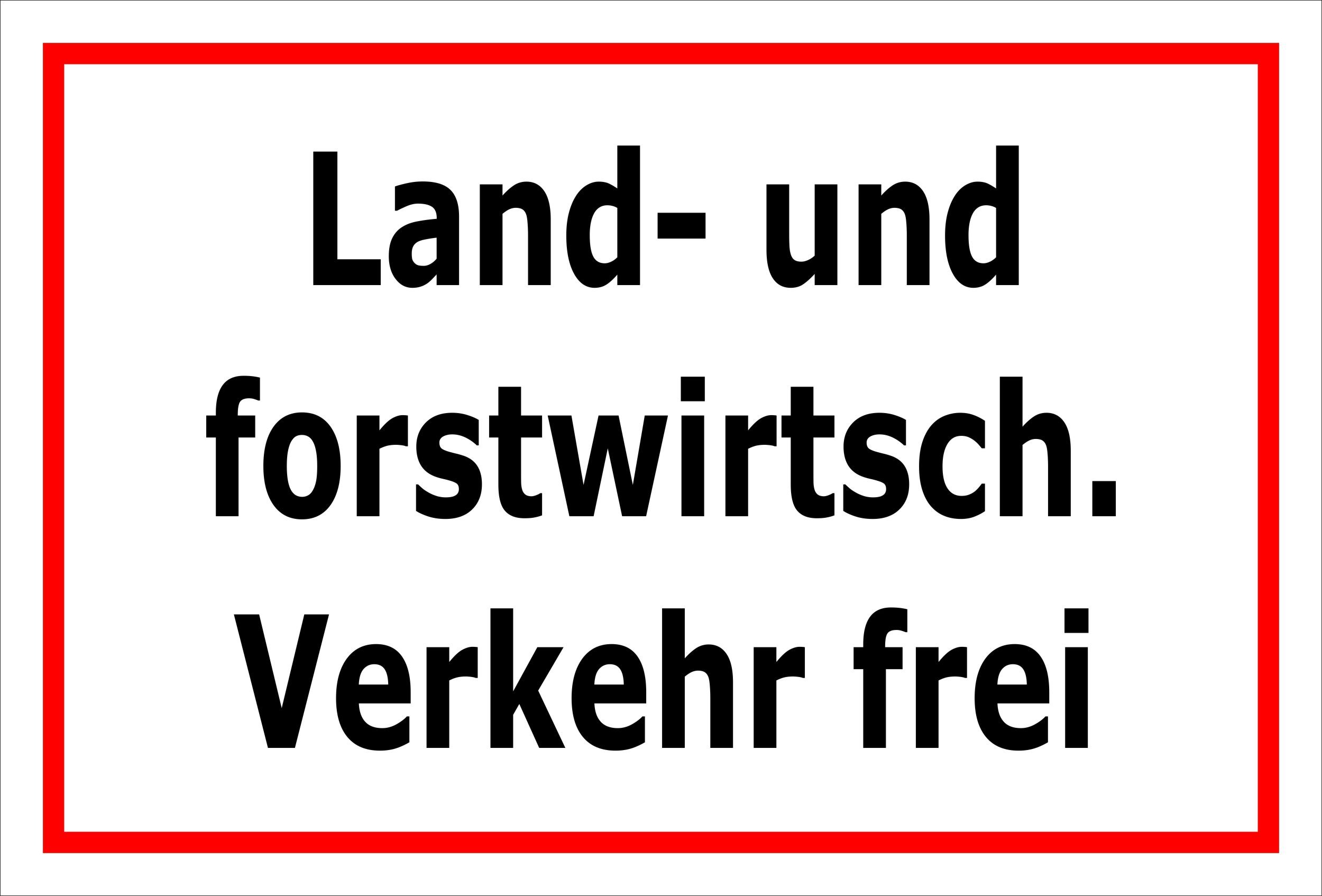 Melis-Folienwerkstatt Aufkleber 'Land- Und Forstwirtschaftl. Verkehr Frei' - 60x40 Cm, Wetterfest & Selbstklebend