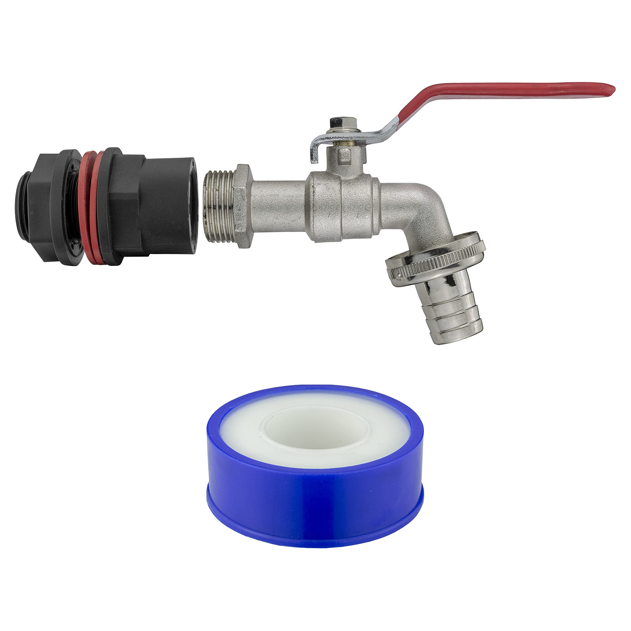 Cost Wise Replacement Metal Lever Tap Kit For Waterbutt/Rain Barrel,Water Tank 1/2" Bsp Tap+Adaptor+Ptfe Tape