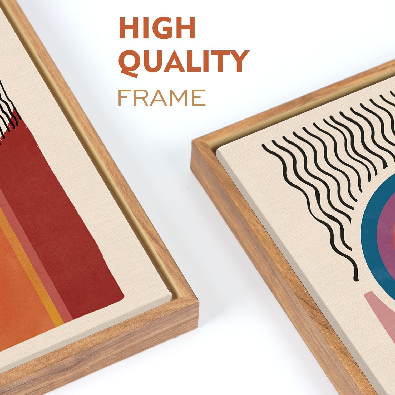 TOARTi Boho Framed Canvas Prints Wall Art Set,Mid-Century Abstract Color Block Shape Wall Decor,Geometric Illustrations Art Photos for Living Room,Bedroom,Dining Room,Office,Bathroom - Image 4