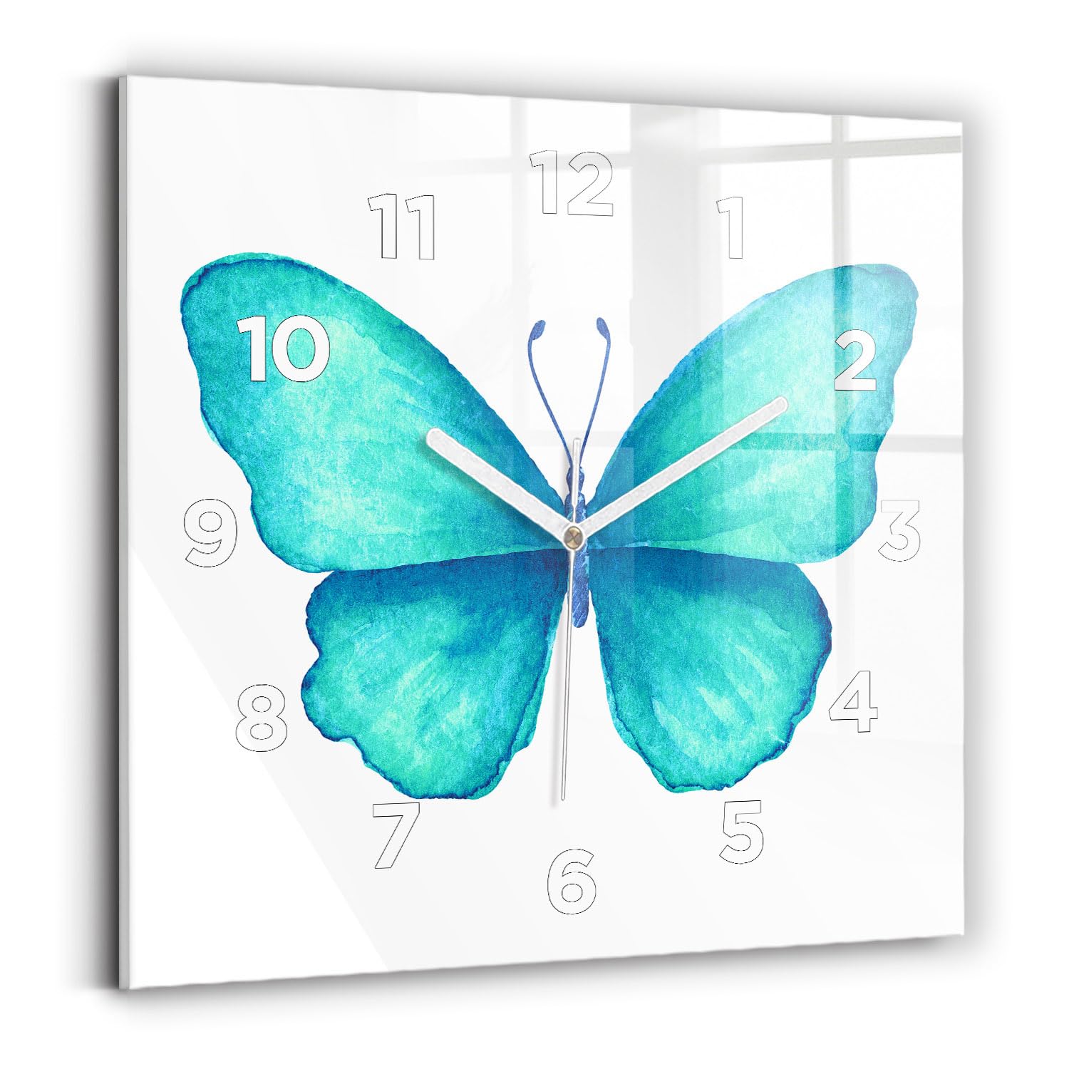 Horloge murale de qualité supérieure turquoise 30 cm avec mécanisme silencieux