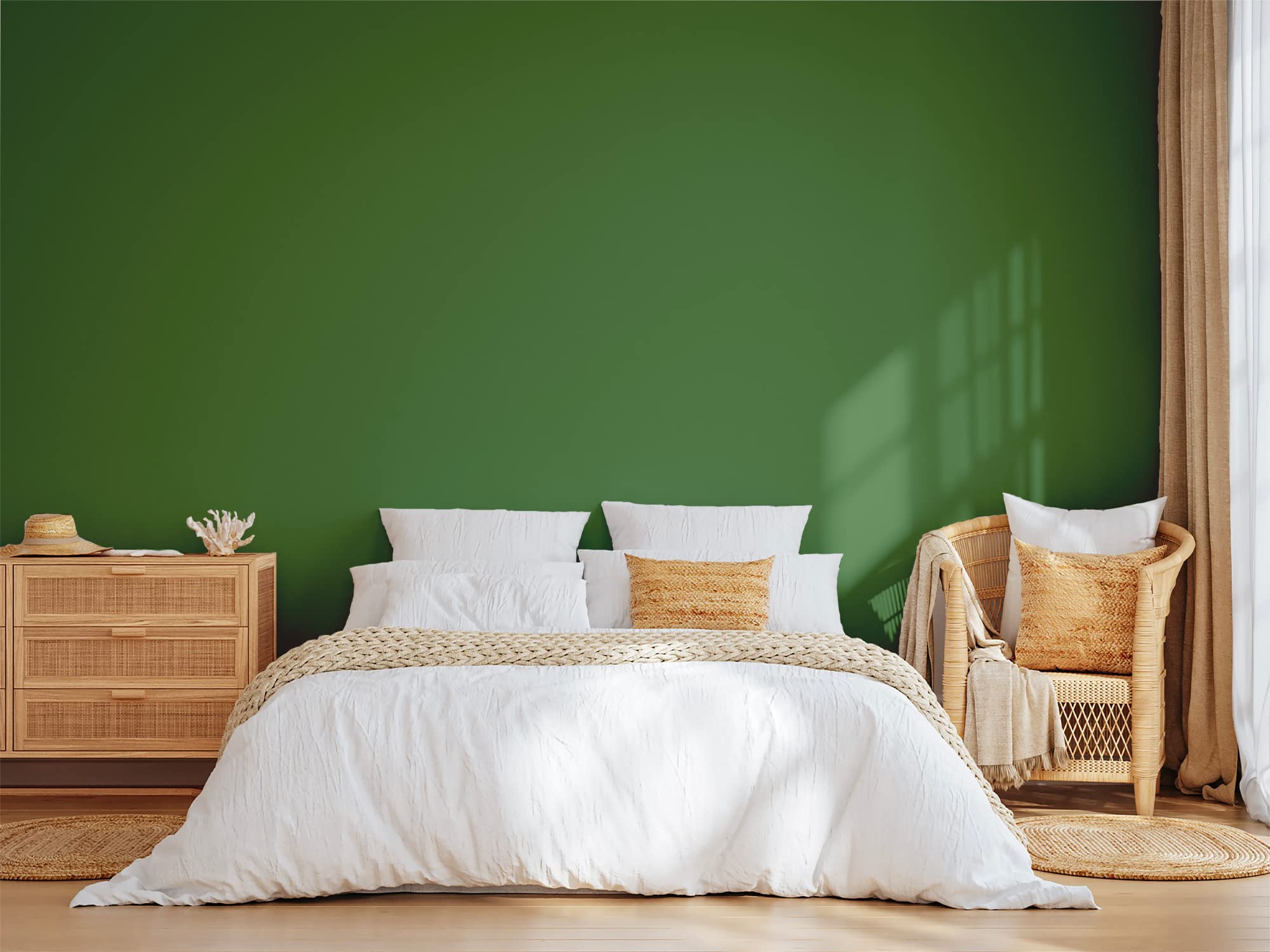 BOX DECO COULEURS Farba naturalna, ekologiczna, do wnętrz, na zewnątrz, wygląd weluru, naturalna, 1 l/13 m² [klasa efektywności energetycznej A+], naturalna zieleń