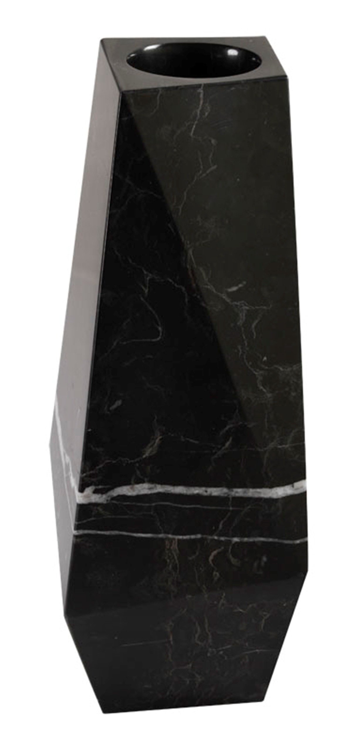 Design Marmor Vase kubistisch, modern, sehr massiv, eckig aus Naturstein，Maße L/B: 31,5/15cm Gewicht: ca. 10kg