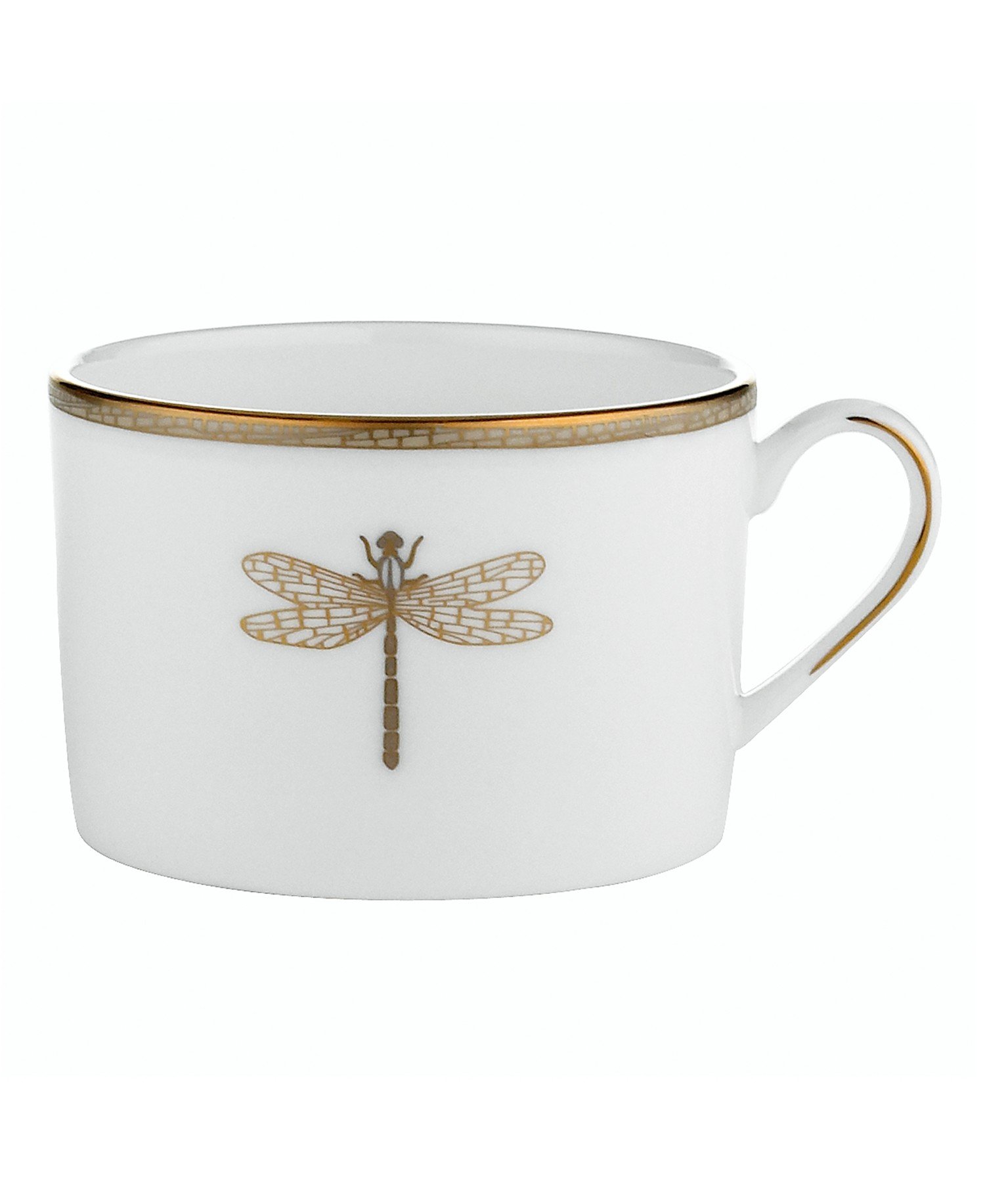 Tasse à thé Kate Spade June Lane Gold vaisselle de luxe en porcelaine fine blanche et or
