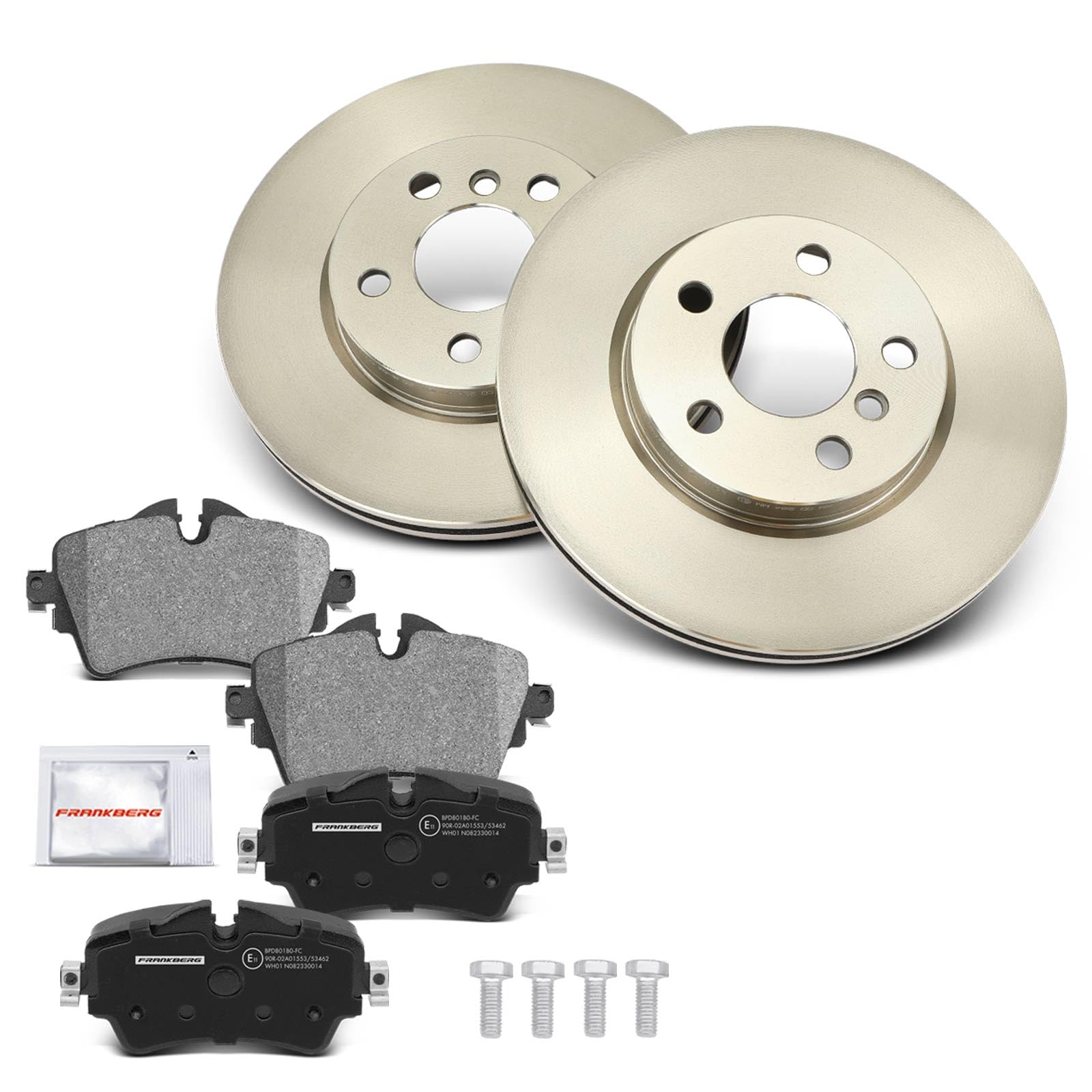 Frankberg 2 discos de freno + 4 pastillas de freno delanteras compatibles con 2 Active Tourer F45 216-218 1.5L-2.0L 2013-2021 2 Gran Tourer F46 214-216 1.5L 2014-2024 Replace# 34116866297777