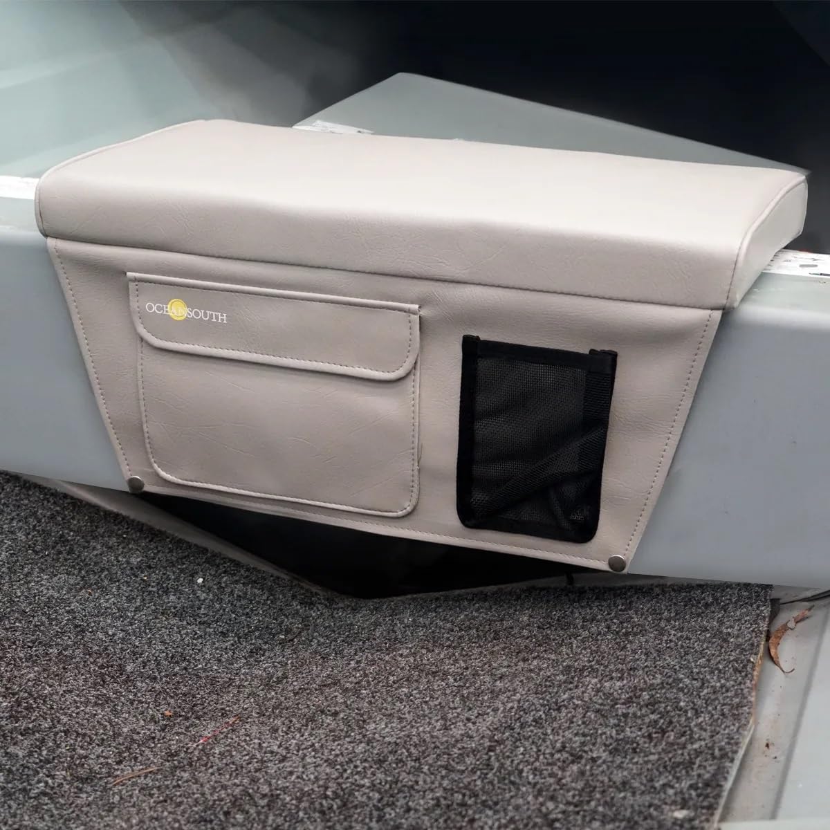 Oceansouth Boat Bench Cushion & Side Pockets (Gris, Longueur x Largeur 600mm x 400mm)
