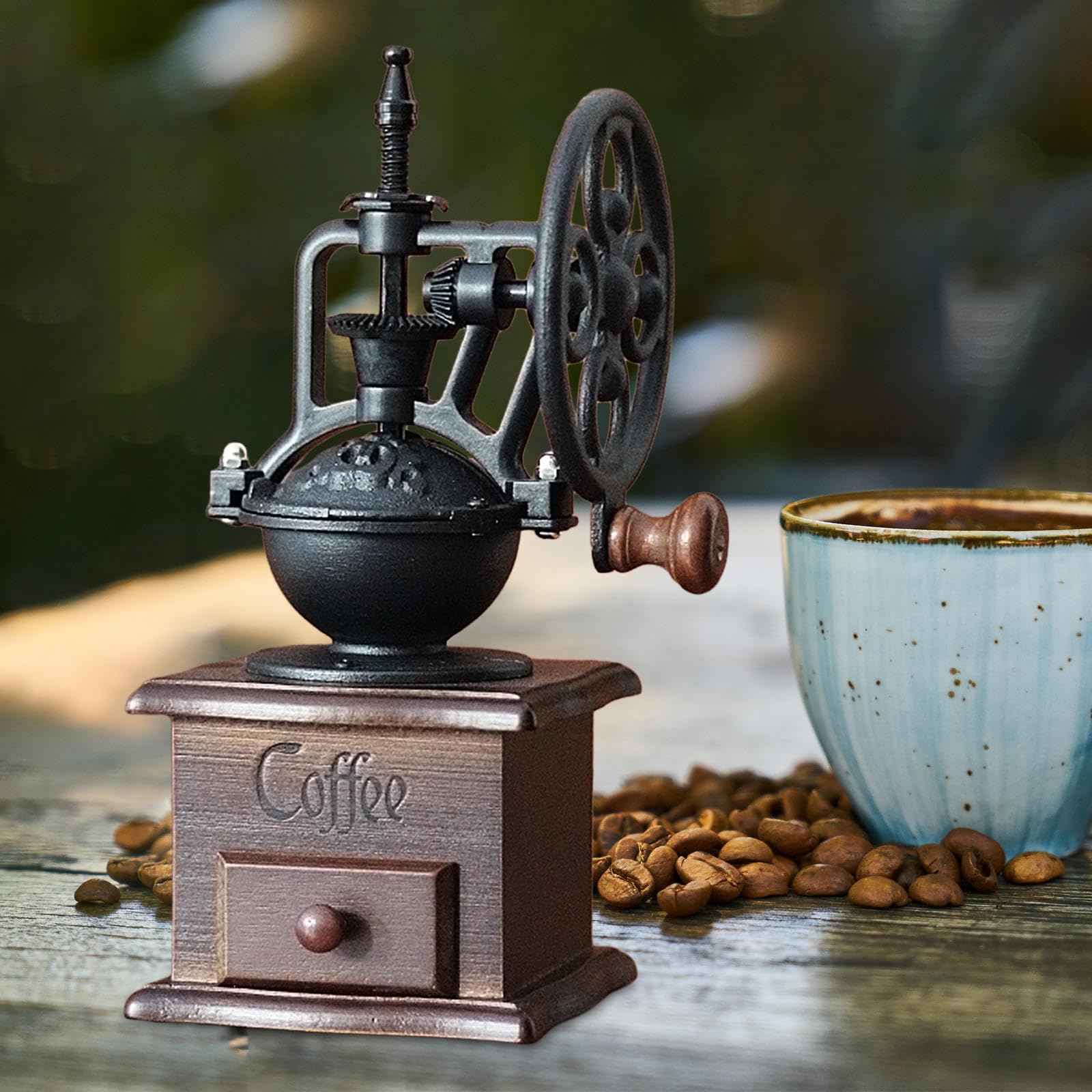 MERIGLARE Klassische Kaffeezubehör Handkaffeemühle Getreidemühle für Büro, Kaffeeschild