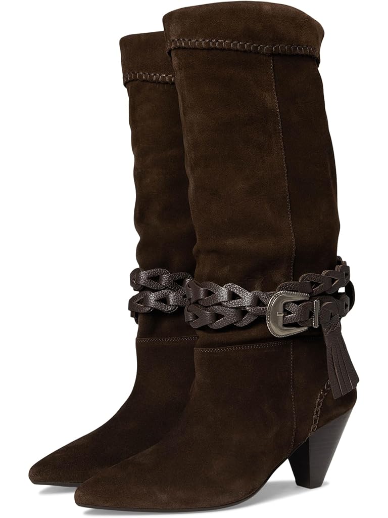 Brown Free People Bridget Belt Slouch Boots