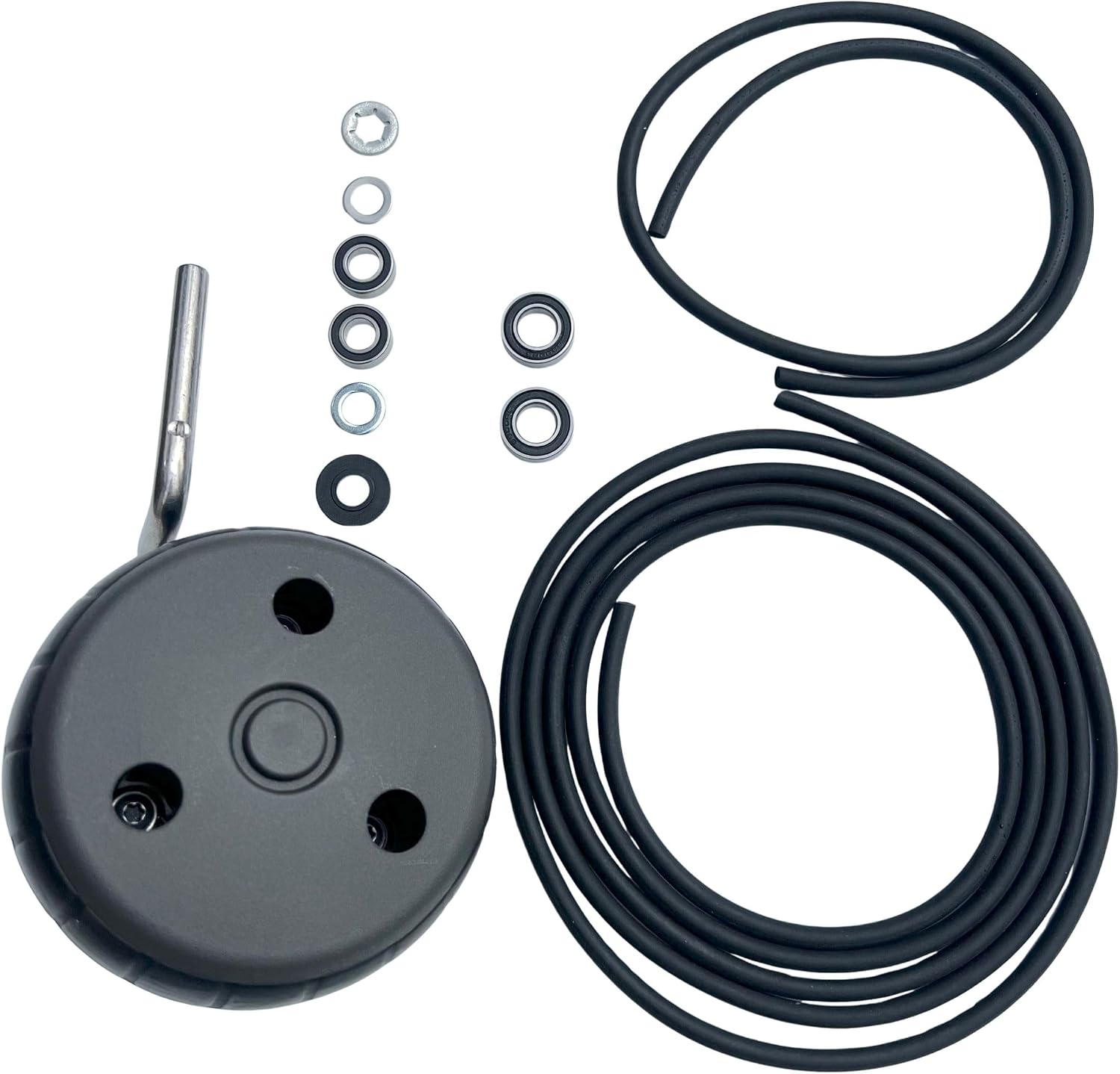 TIMBERA Front Wheel Kit Compatible with Husqvarna Automower 320, 330X, 420, 430X, 440, 450X, 520, 550, EPOS – Complete Wheel (8 mm Shaft), Bearings, Seals, Washers, Mounting Hardware