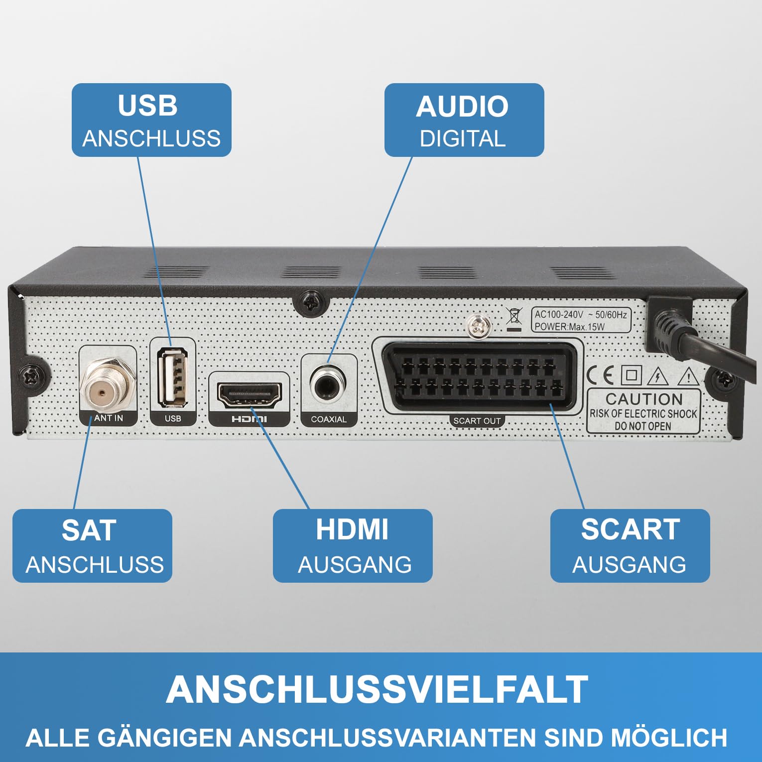Comag HD 55 VFD Sat- Receiver Full HD 1080p, HDMI & SCART, Unicable Unterstützung, VFD Display, vorinstallierter Satelliten Receiver Astra/Hotbird