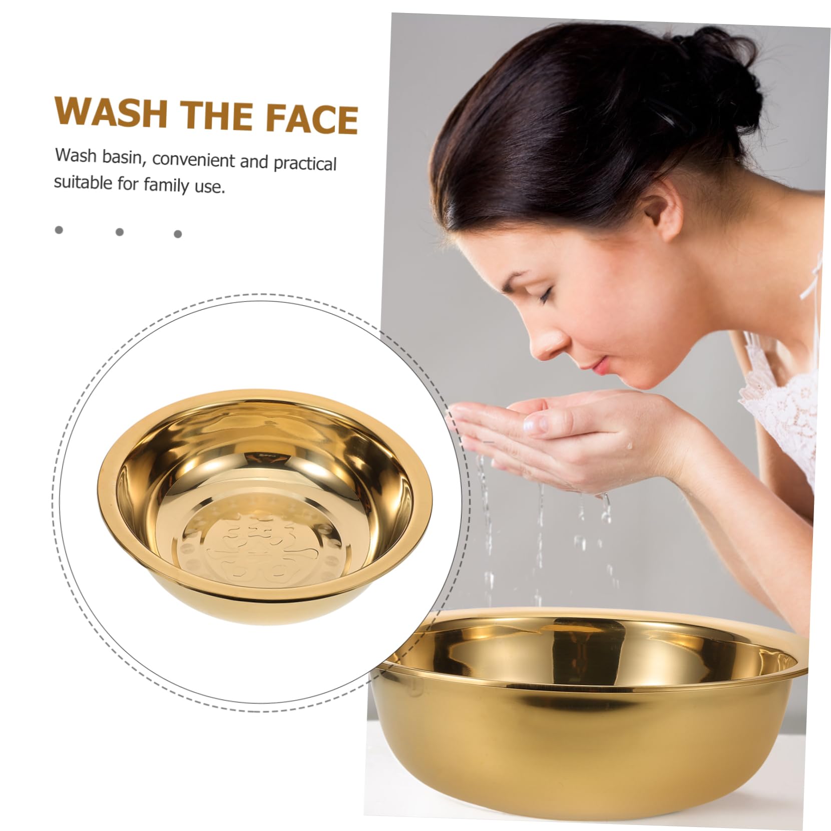 GALPADA Goldene Edelstahl Waschwanne für Küche und Salon, Groß