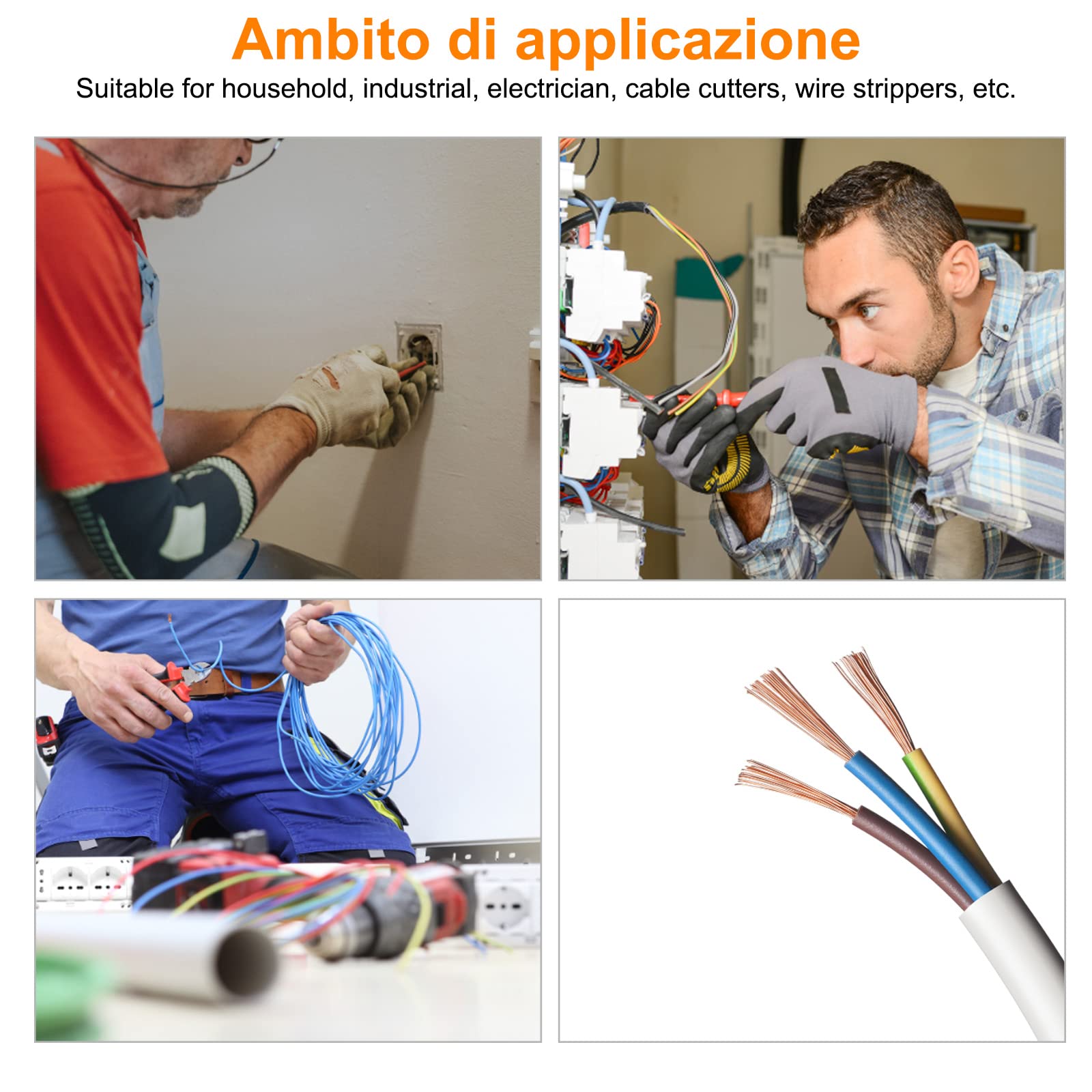 BX-40A/B Pelacables Versátil Cortador de cables Multifuncional Alicates Pelacables Ergonómicos Herramientas de Mano Rango de Pelado 40mm