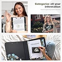 Vista 260 de Ospelelf Mini 3 Ring Binder, 2 Inch, Cute Pink Marble Binder for 5.5" x 8.5" with 5 Tab Dividers, File Folder Labels and Low Profile Clipboards