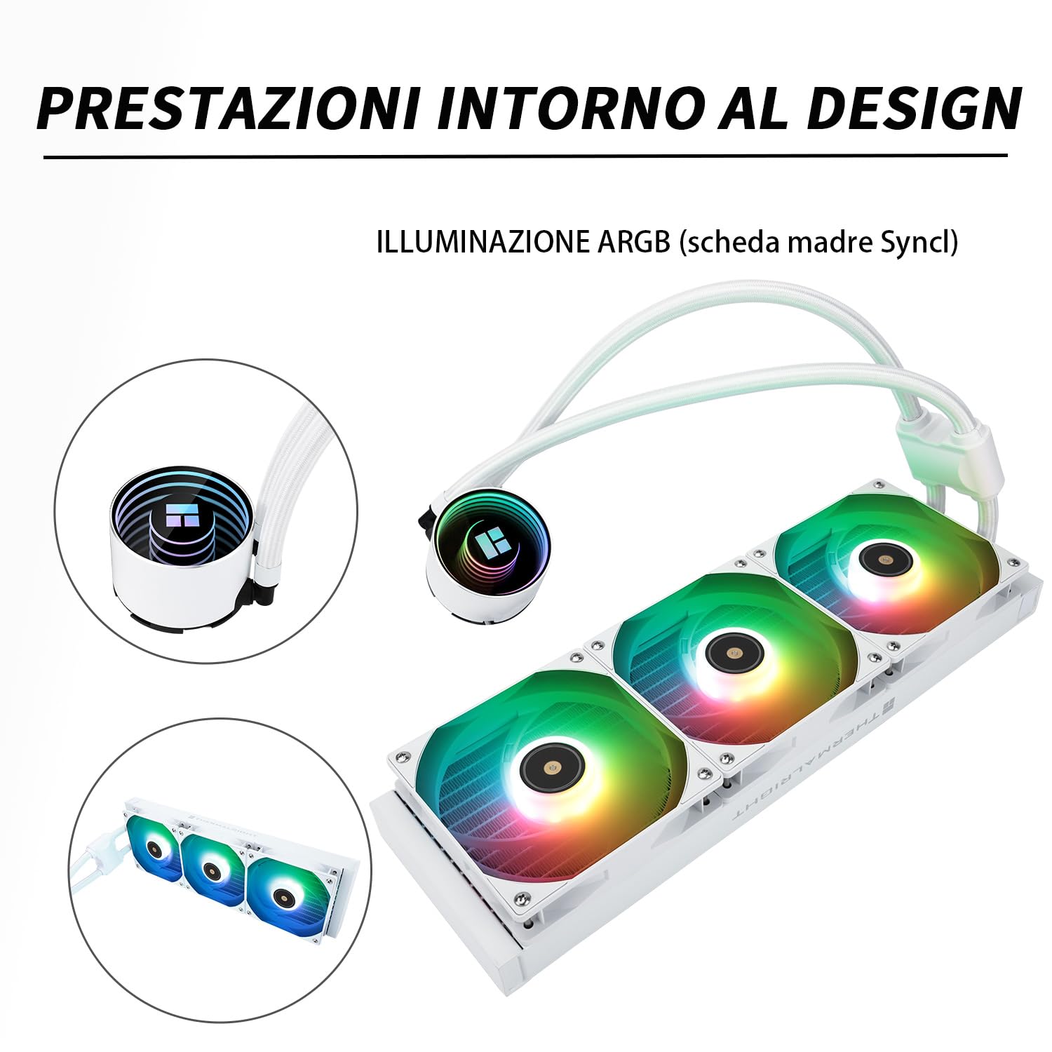 TR Frozen Notte 360 WHITE ARGB V2 CPU-Kühler, Wasser-CPU-Kühler, Spezifikationen des CPU-Kühlers 360 weiß, Dual-Lüfter PWM, S-FDB -Kugellager, geeignet für AMD/AM4, AM5, LGA1851