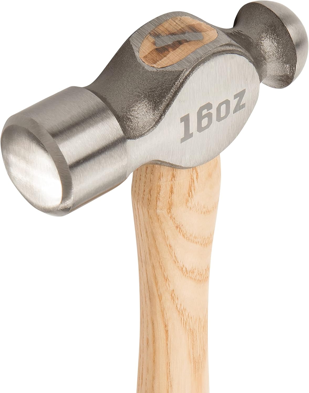 ESTWING Sure Strike Ball Peen Hammer - 16 oz Metalworking Tool with Forged Steel Head & Hickory Wood Handle - MRW16BP