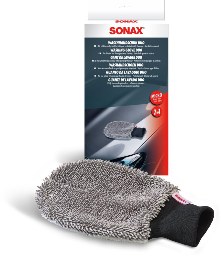 SONAX Gant de Nettoyage (1 pièce) pour Un Nettoyage particulièrement Efficace, en Profondeur et en Douceur de l'extérieur des véhicules | Réf: 04191000