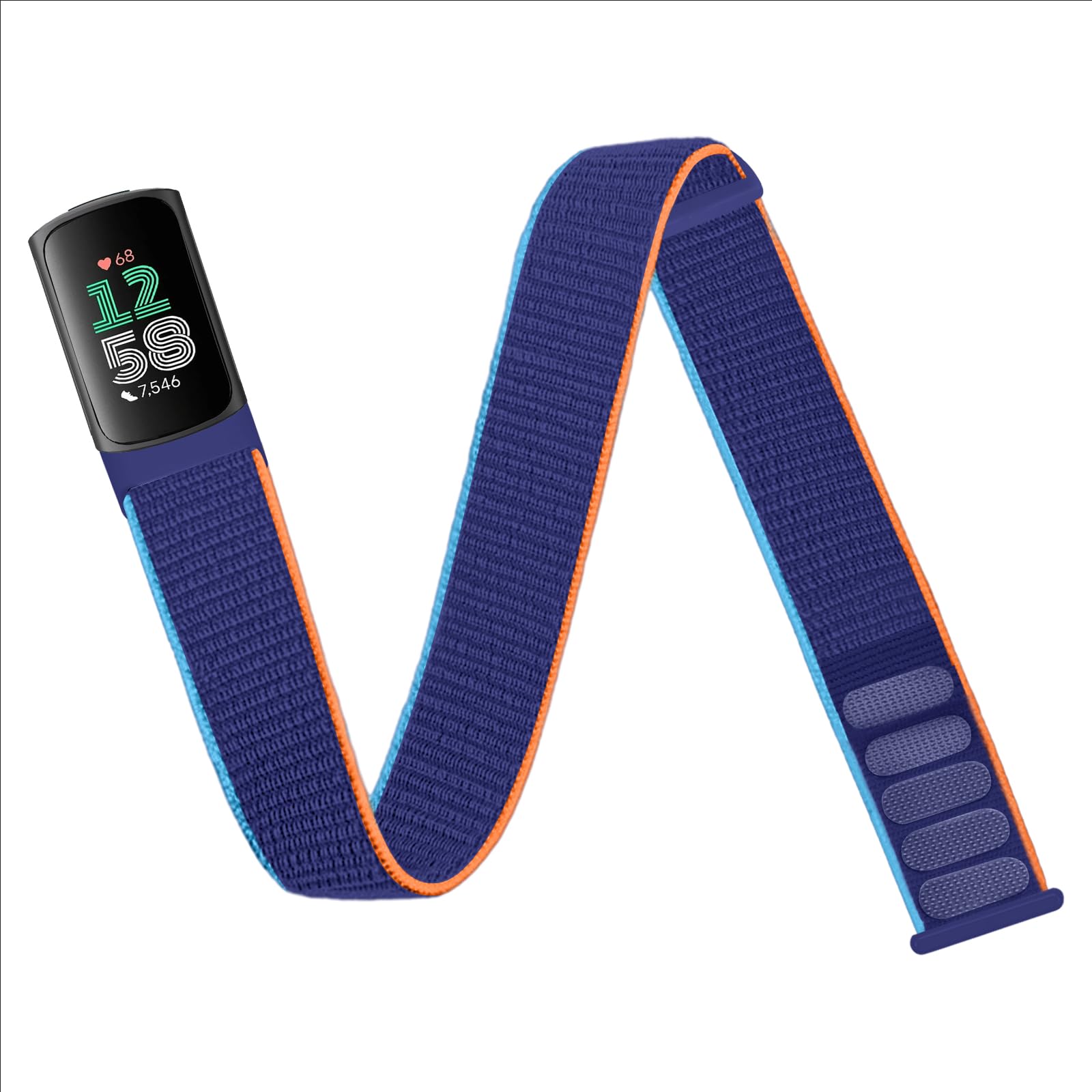 chinbersky Sports Armband Arm Ankle Strap Compatible with Fitbit Charge 6/5 Wristbands, Nylon Elastic Adjustable Soft Exercise Bracelet Jogging for Men Women